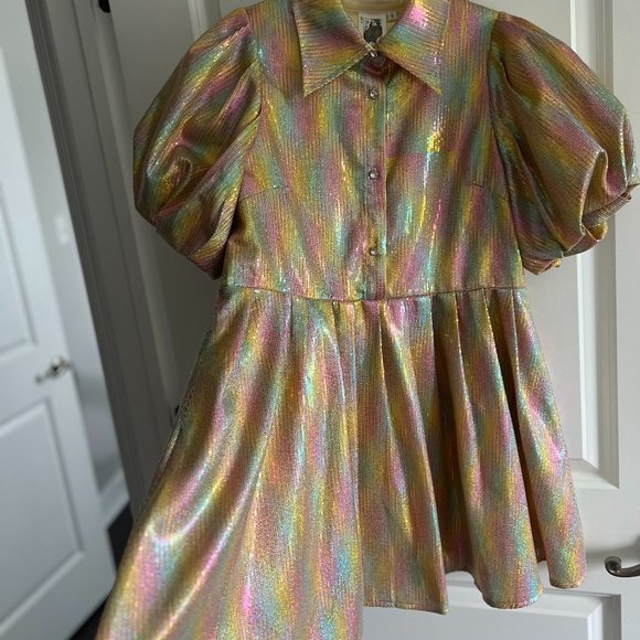 Queen of Sparkles Gold Mini Sequin Collar Dress - Picture 8 of 9